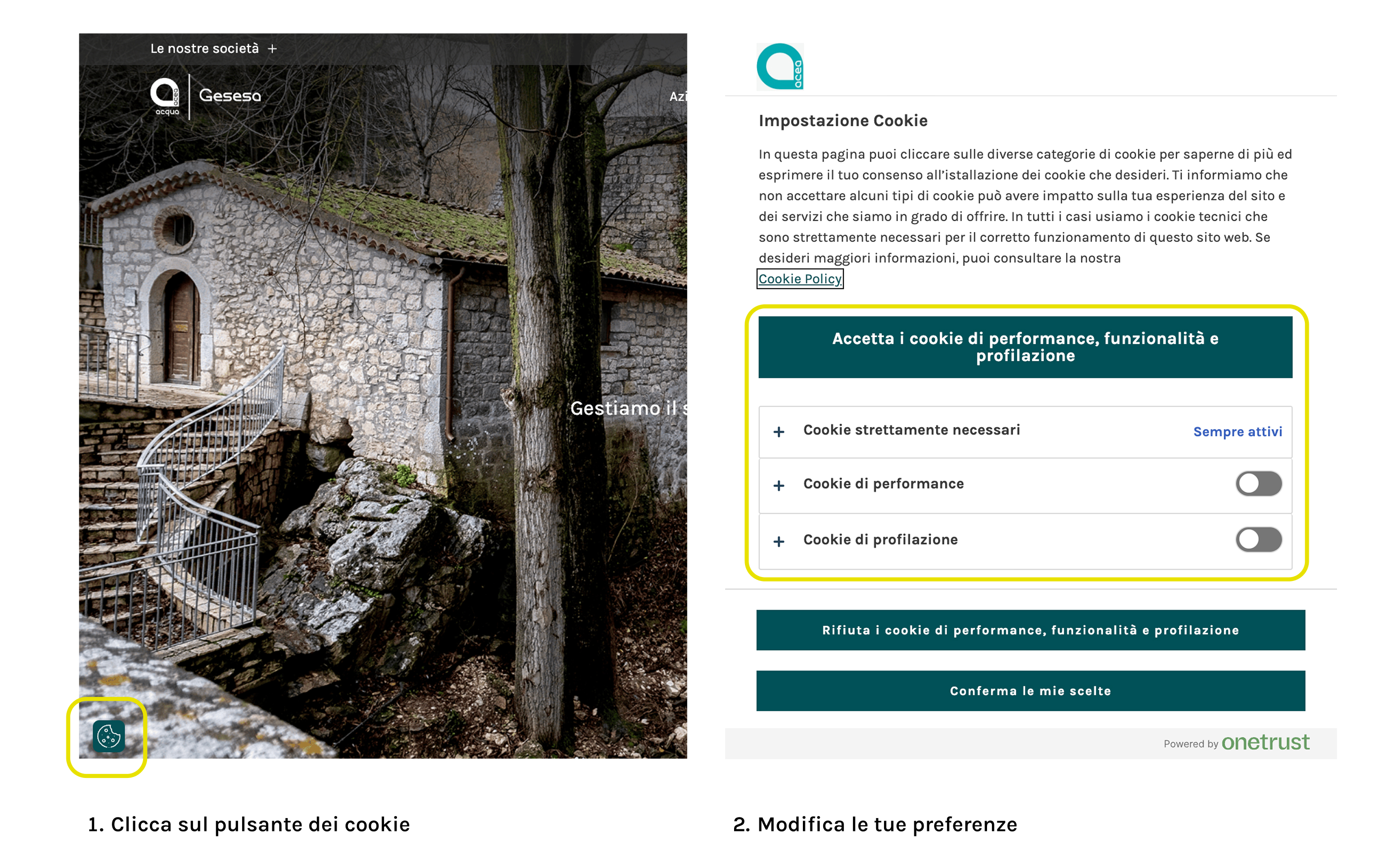 Tutorial cookie panel